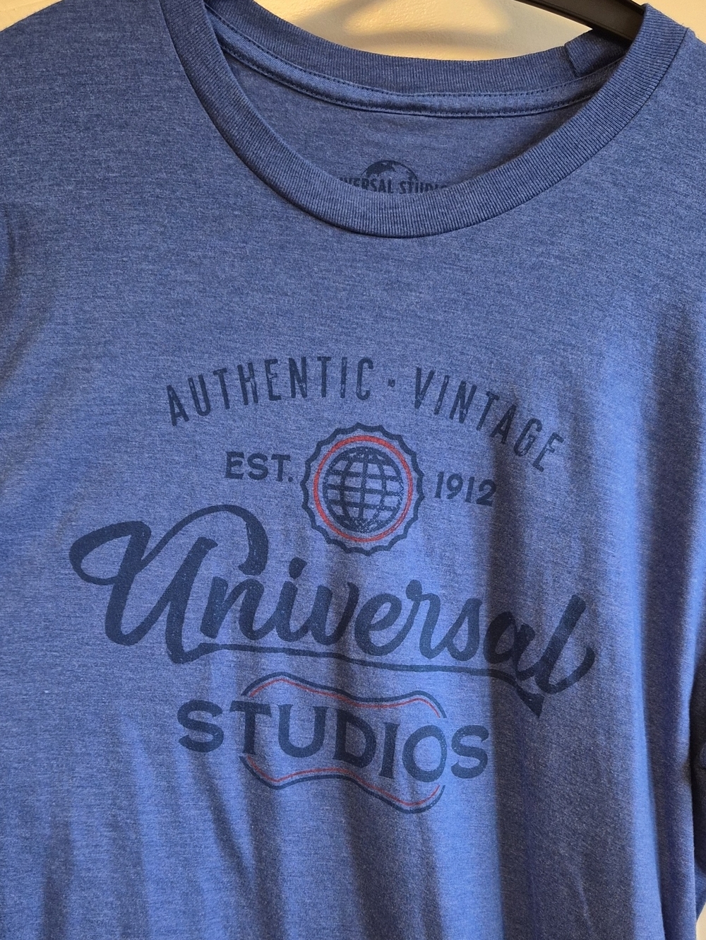 Universal Studios Blue Graphic Short Sleeve Tee with Red Accents